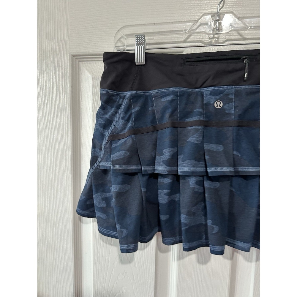 Lululemon Pace Setter Skirt Heathered Texture Lotus Camo Oil Slick Blue Sz‎ 6 - Picture 4 of 7